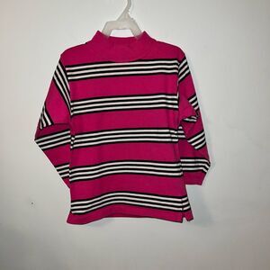 Vintage 1990s‎ Lands’ End Striped Turtleneck Shirt